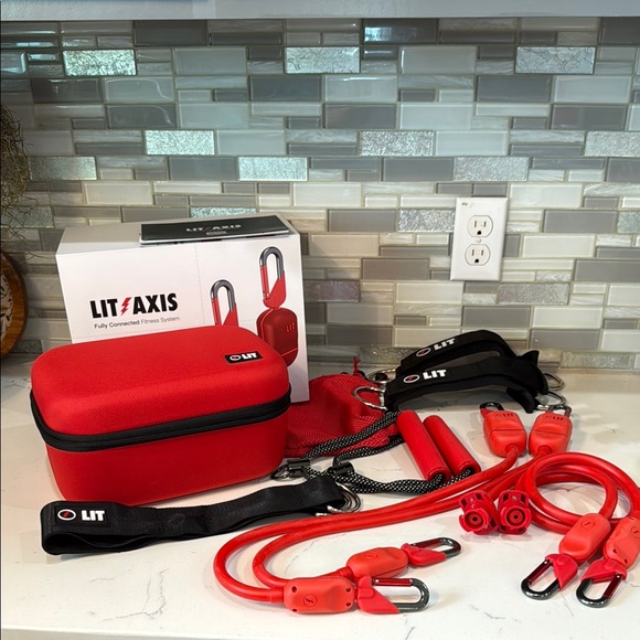 LIT AXIS Other - LIT AXIS Red Fitness Resistance Bands Set